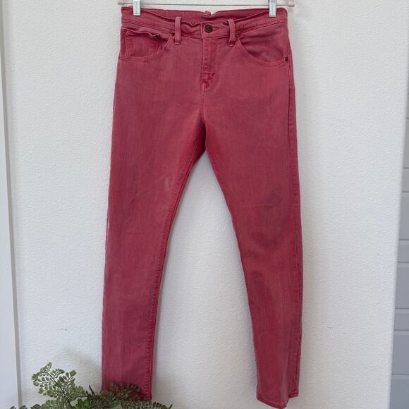 LEVI’S 511 Skinny Jeans Pink Red Denim Mid Rise Stretch Size 30x32 Cotton Blend - Picture 1 of 9